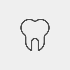 Tooth flat vector icon. Dental flat vector icon