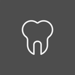 Tooth flat vector icon. Dental flat vector icon