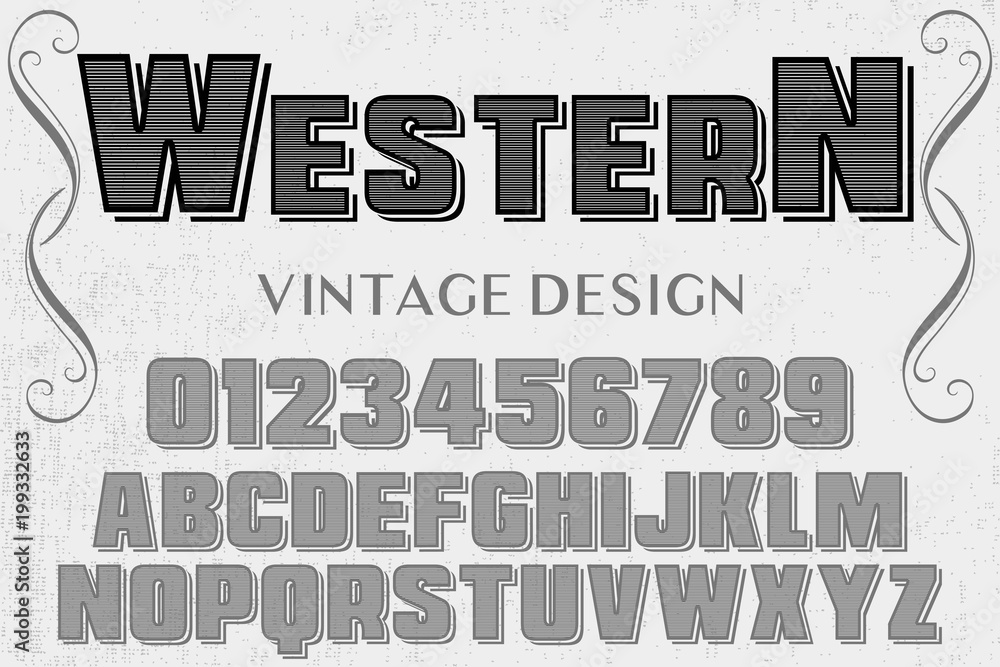 Poster font alphabet typeface handcrafted vector and label design