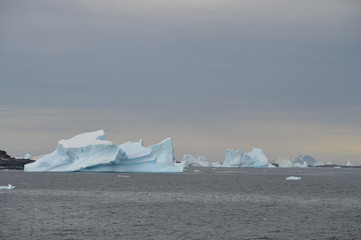 Icebergs at the antarctica