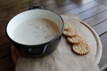 Clam chowder soup