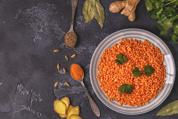 Lentils with spices.