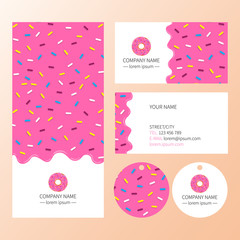 Pink donut glaze business card.