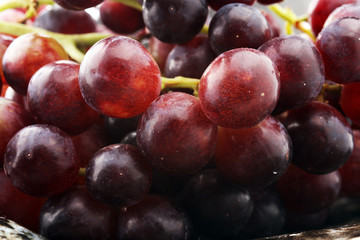 Healthy fruits Red wine grapes backgroundready to eat