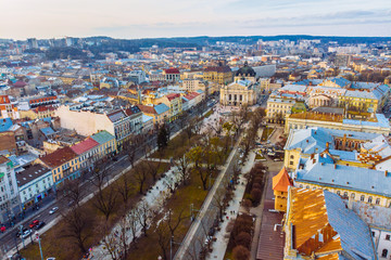 Obraz premium cityscape of old european city. bird's eye view