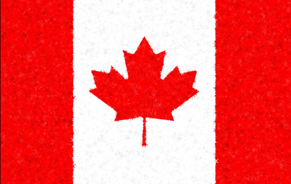 Illustration of a Canadian flag with a star pattern