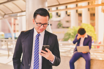 Business Concept Unemployed, Business people are working in the team. Businessmen are saddened by...