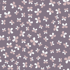 Simple pastel color pattern vector seamless with butterflies