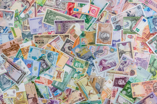 Background from collection of all world money banknotes © RomanR