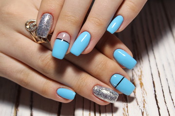 beautiful blue manicure