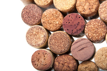 Wine corks on the white or background