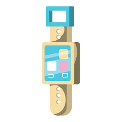 smartwatch icon over white background, colorful design. vector illustration