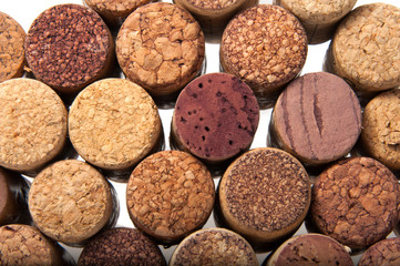 Wine corks on the white or background