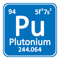 Periodic table element plutonium icon.