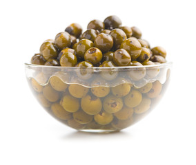 Green peppercorn in brine.