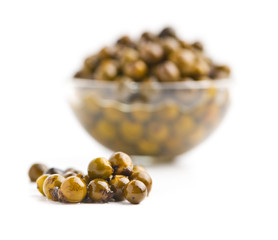 Green peppercorn in brine.