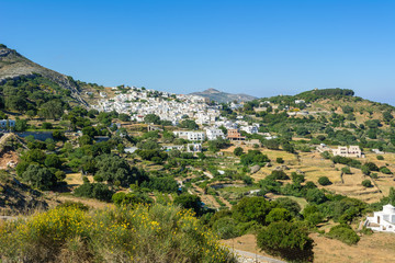 Obraz premium Beautiful mountain village of Koronos on Naxos island. Greece