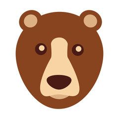 grizzly bear head character vector illustration design
