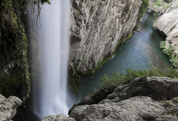 Waterfalls in the Piedra Monastery in Nuevalos, Zaragoza. Community of Aragon, Spain