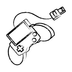sketch of portable videogame icon over white background, vector illustration