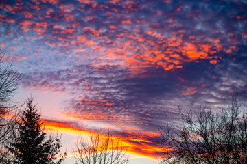 Fototapeta na wymiar Beautiful clouds against the blue sky during sunset 