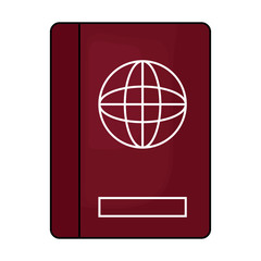 passport icon over white background, colorful design. vector illustration