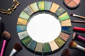 Handmade mirror for women for face make-up cosmetics