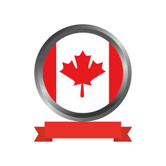 canadian flag in button vector illustration design