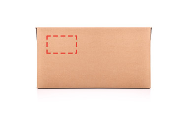 Cardboard box on white background.