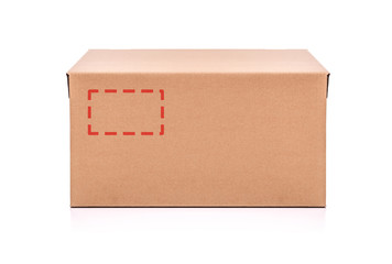 Cardboard box on white background.
