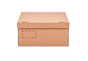 Cardboard box on white background.