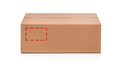 Cardboard box on white background.