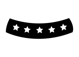 Selbstklebende Fototapeten ribbon with stars decoration image vector illustration black and white © Gstudio
