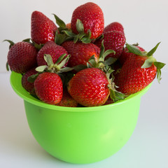 strawberry concept. strawberries isolated. strawberries in the green box.