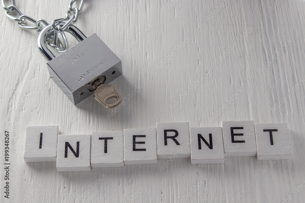 Poster concept of network security in internet.