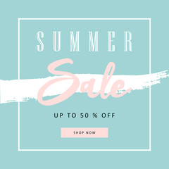 Trendy Sale Banner Design with different hand drawn organic shapes and textures. Social Media Cute backdrop for advertising, web design, posters, invitations, greeting cards, birthday, anniversary