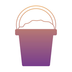 bucket with sand icon over white background, colorful design. vector illustration