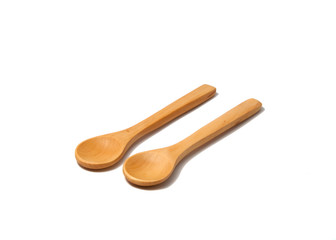 Wooden spoons isolated on the white