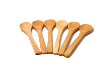 Wooden spoons isolated on the white