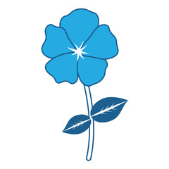 tropical flower icon over white background, blue shading design. vector illustration