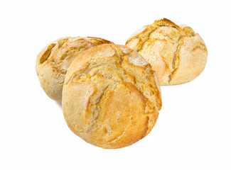 fresh bun isolated on white