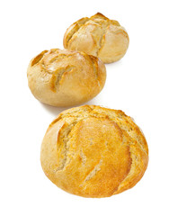fresh bun isolated on white