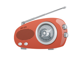 A Vintage AM FM Radio. Vector Illustration