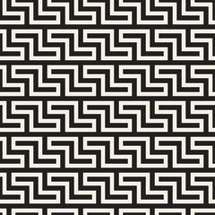 Stylish lines lattice. Ethnic monochrome texture. Abstract geometric background design. Vector seamless pattern.