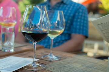 two wine glasses