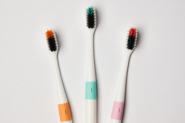Colorful Toothbrush on white background, dental and oral care concept
