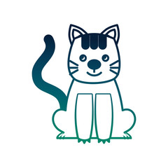 cute little cat icon vector illustration design
