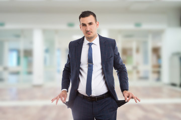 Broke real estate agent or realtor pulling empty pokets.