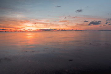 Beautiful sunset at El Carmen on the island of Siargao, Philippines