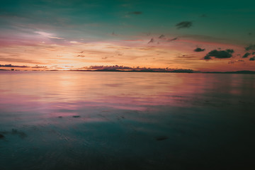 Beautiful sunset at El Carmen on the island of Siargao, Philippines